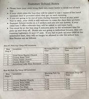 Summer School Information